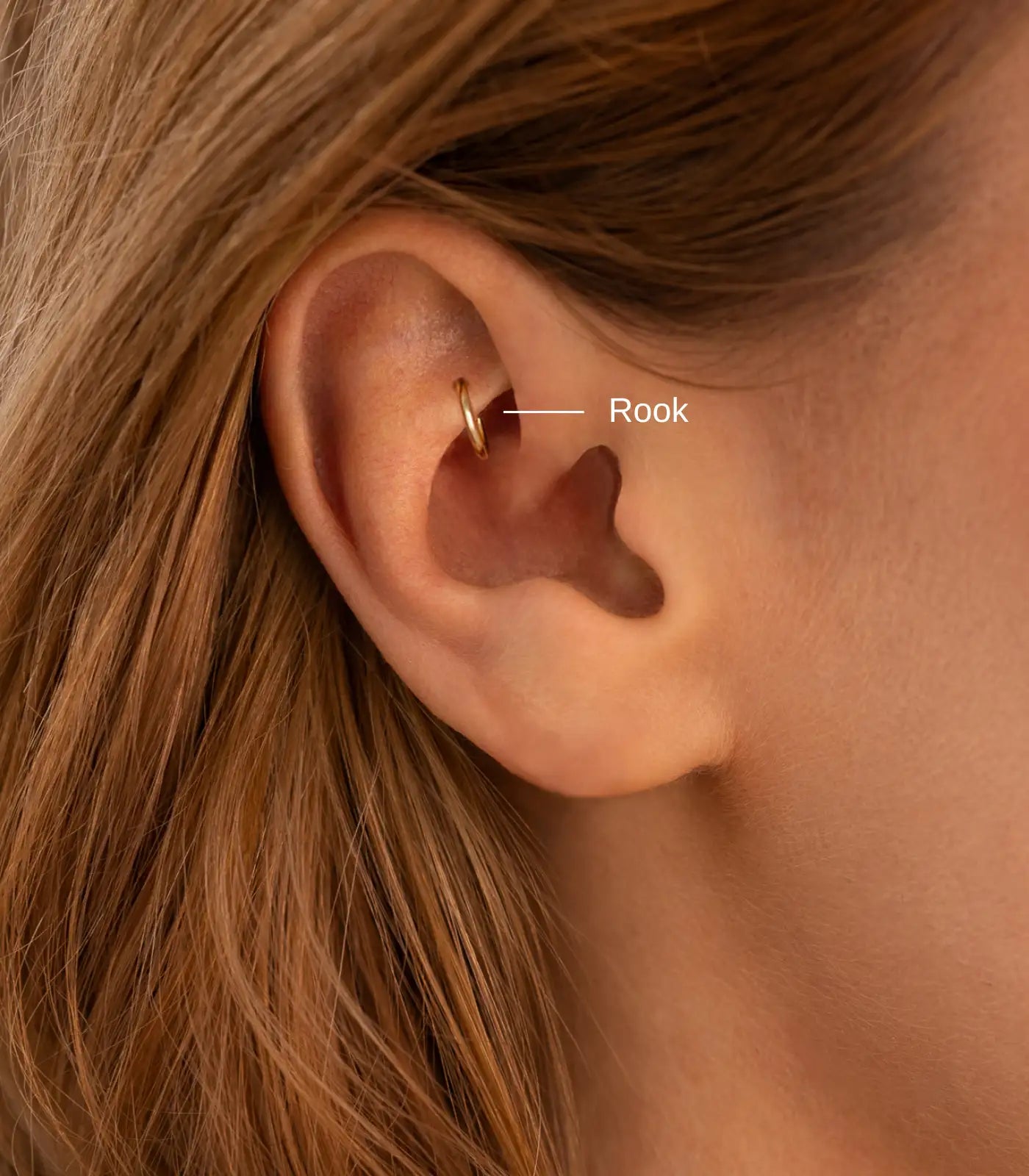 Rook piercing gold