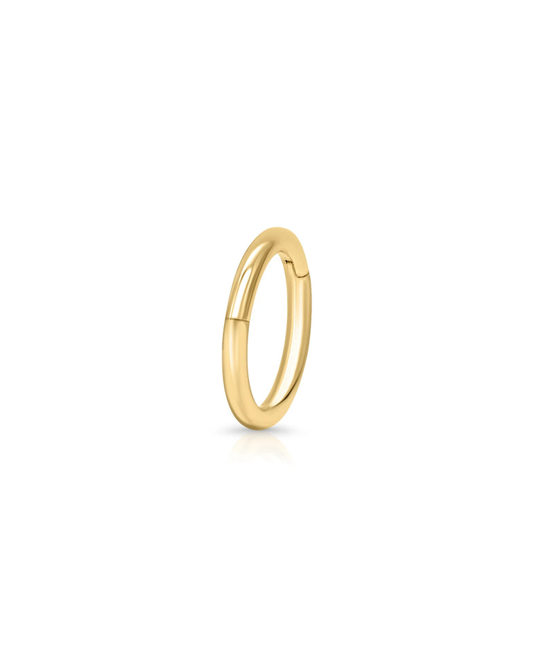 Gold Clicker in 6 mm aus 585er Gelbgold in Seitenansicht