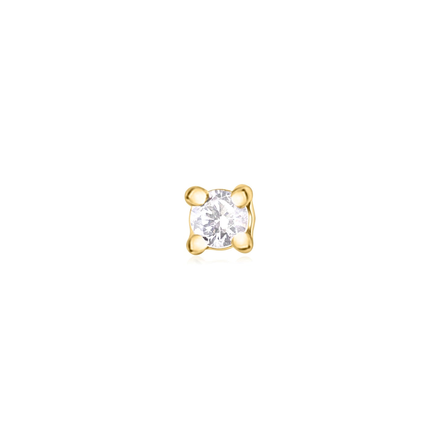 Frontal photo of the Gold Stud Earrings with Stone