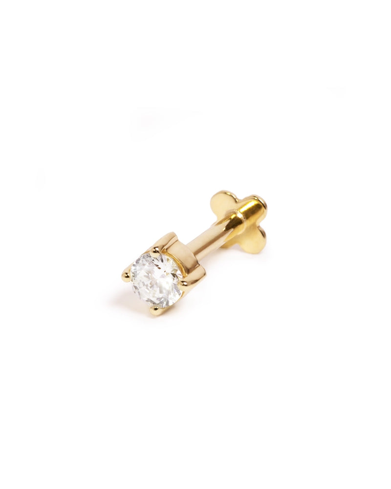 image_Kristall Ohrstecker 3mm in Gelbgold