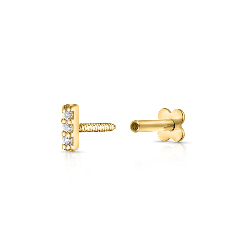 image_Fastener with internal thread of the Lotus earrings