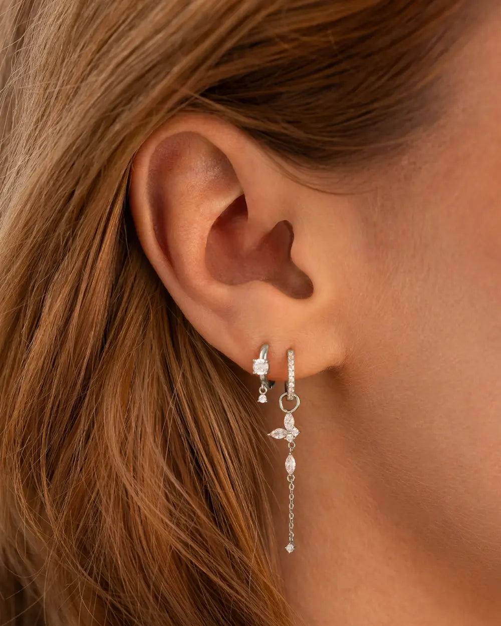 Lobe Piercing Weißgold