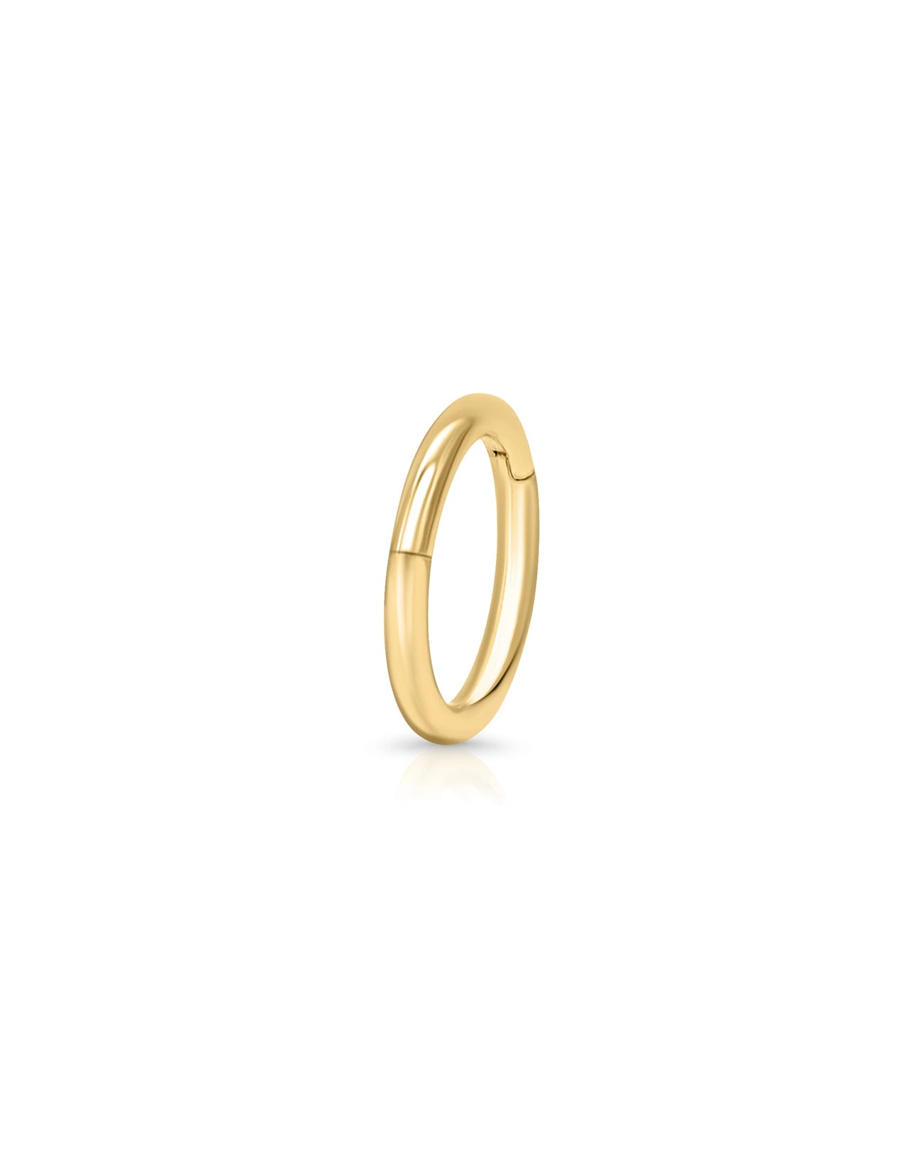Gold Clicker in 6 mm aus 585er Gelbgold in Seitenansicht