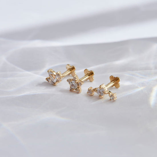 Hypoallergenic gold stud earrings