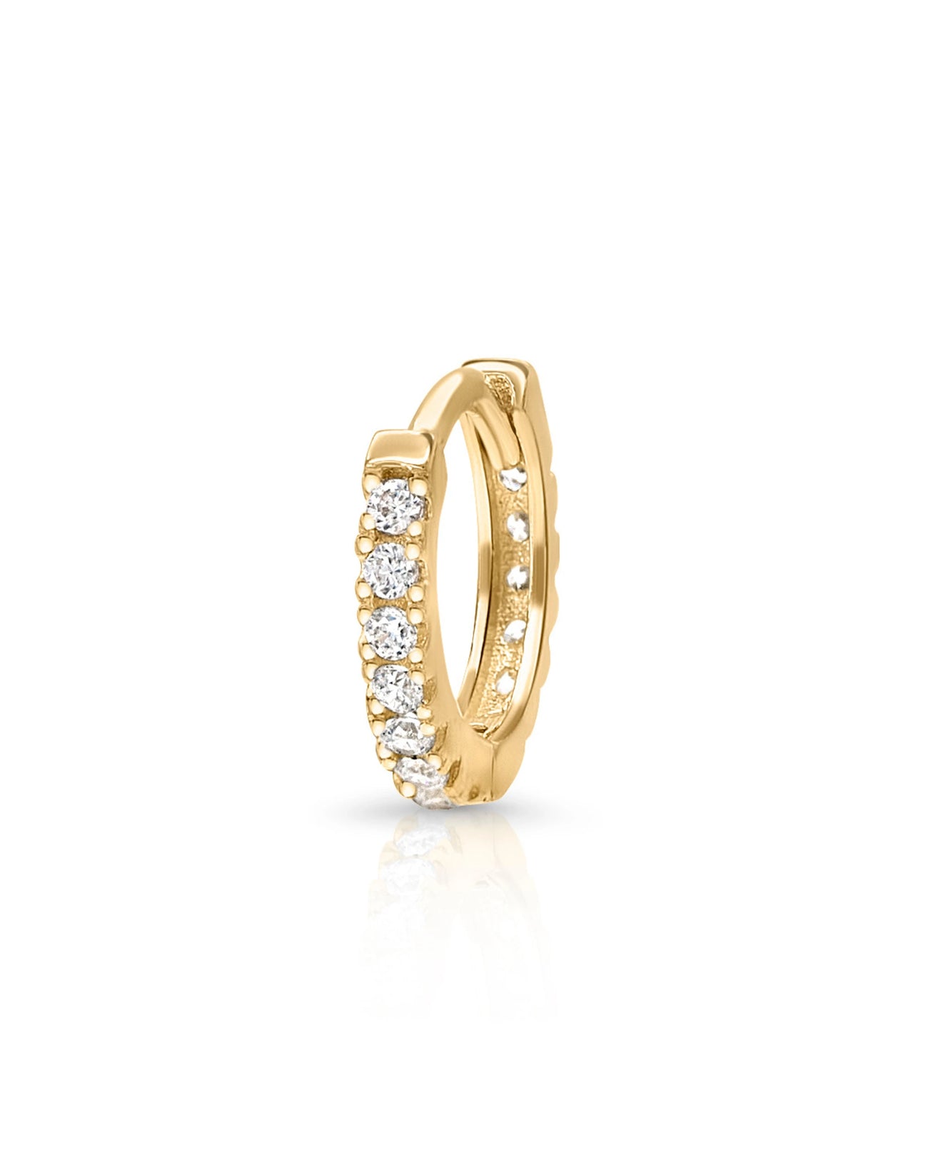 Kristall Creole in 6 mm aus 585er Gold in Seitenansicht