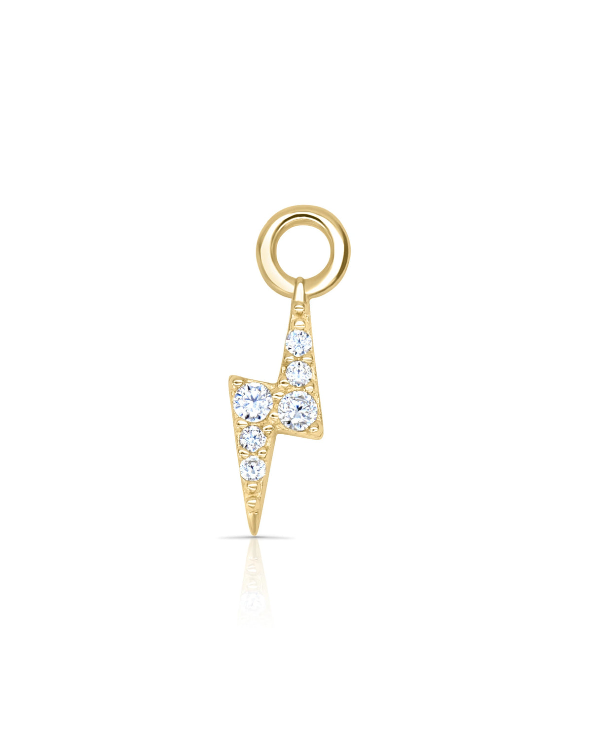 Blitz Ohrring Anhänger aus 585 Gelbgold mit Zirkonia Steinen