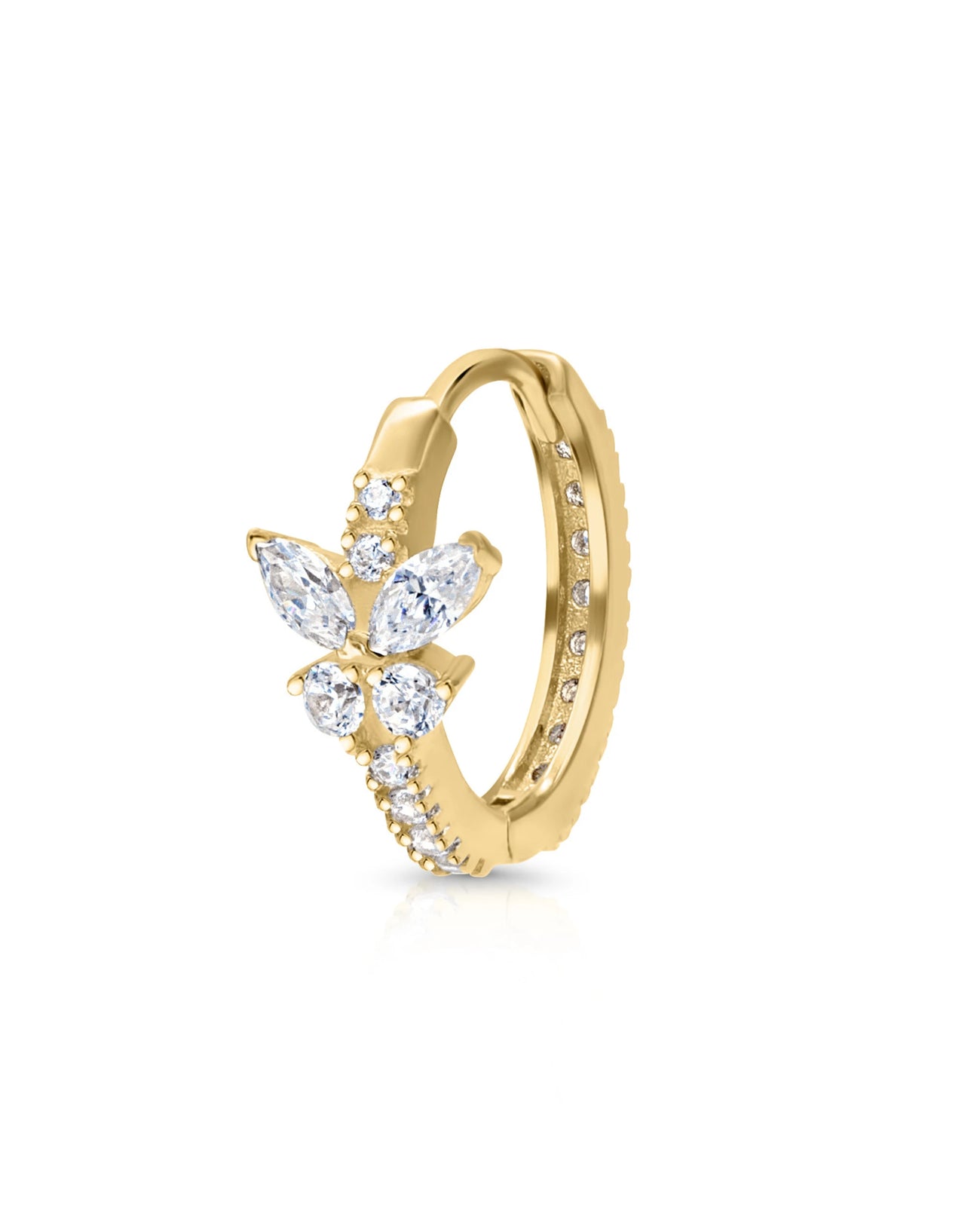 Schmetterling Creole in 8 mm aus 585er Gold