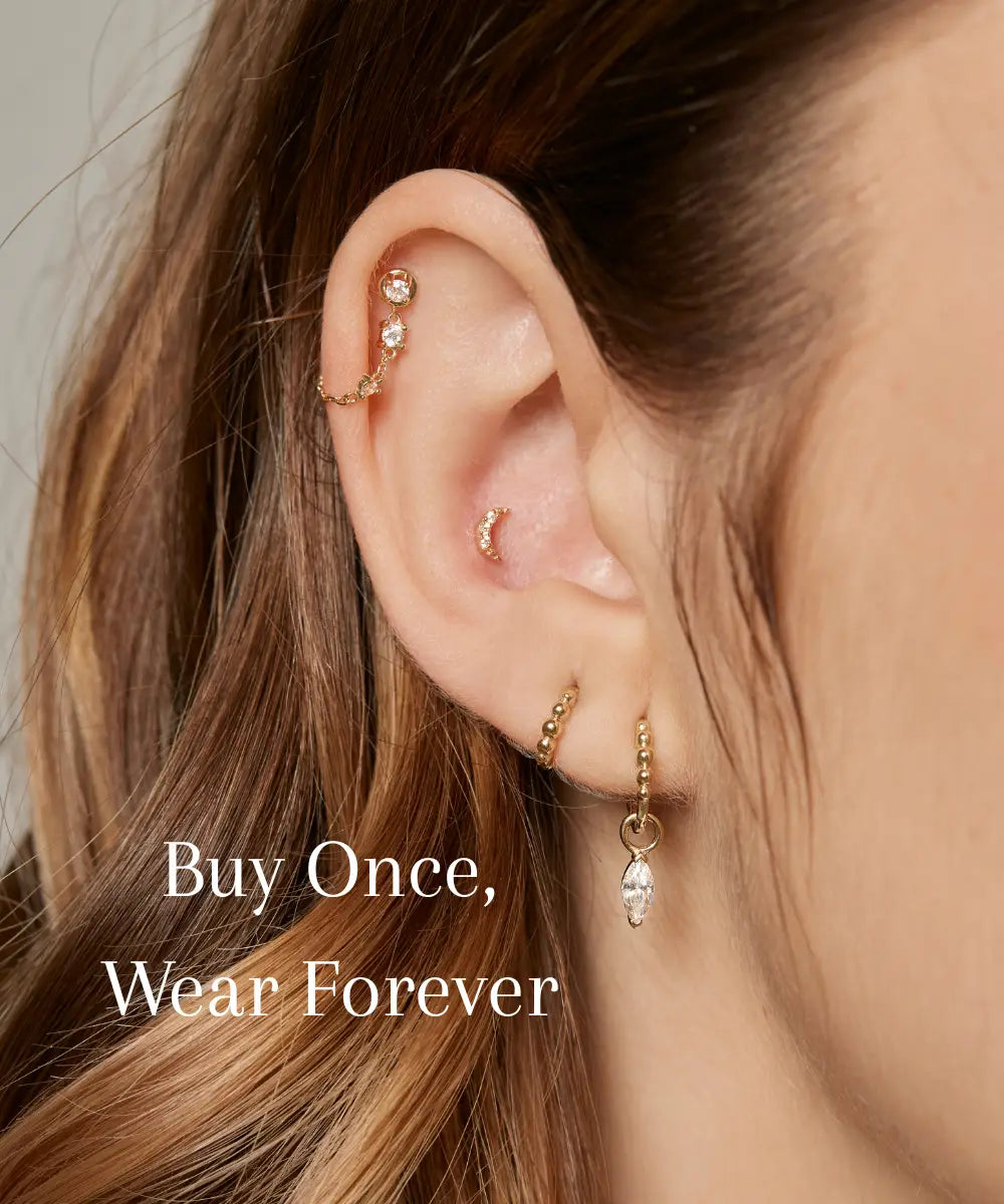 Conch Piercing Gold Ohr Look