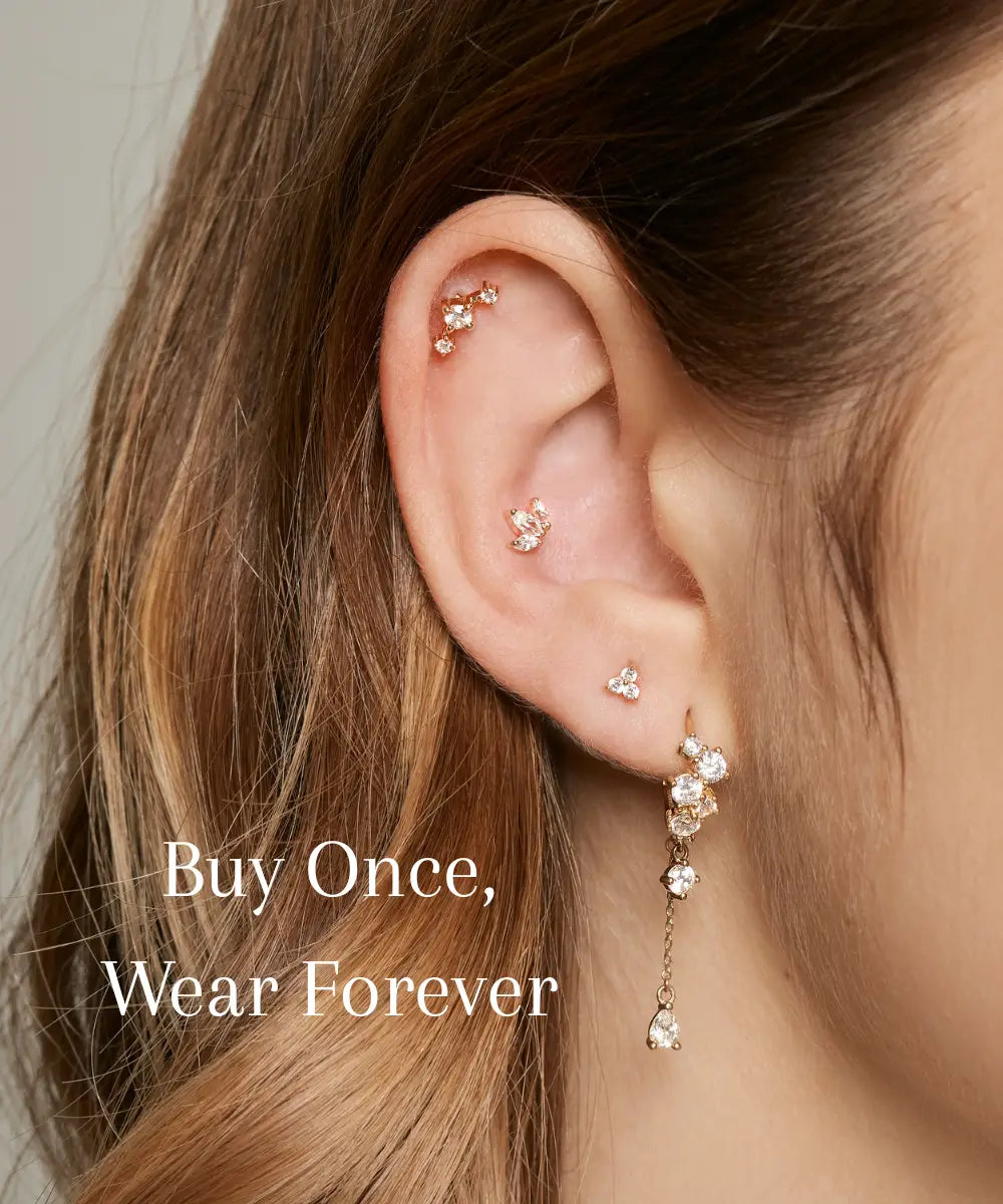 Conch Piercing Weißgold Ohr Look