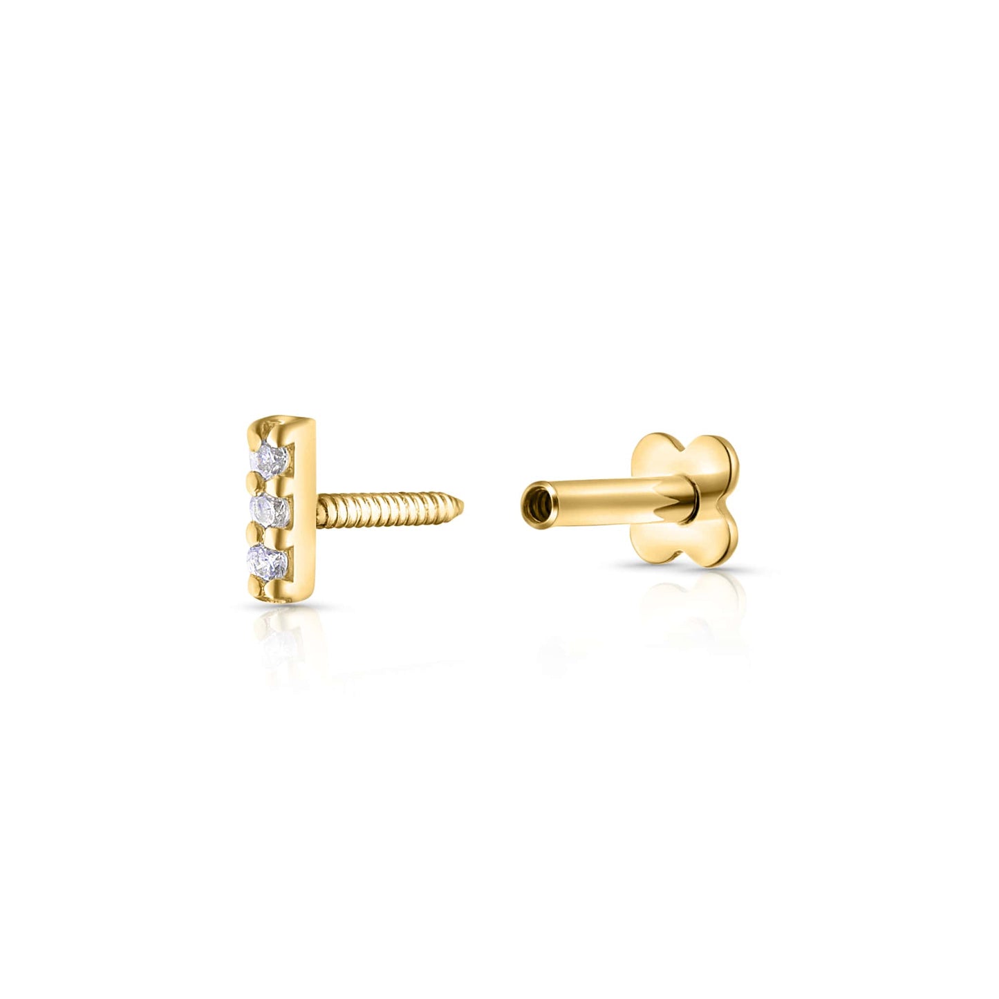 Twist lock of Stud earrings gold