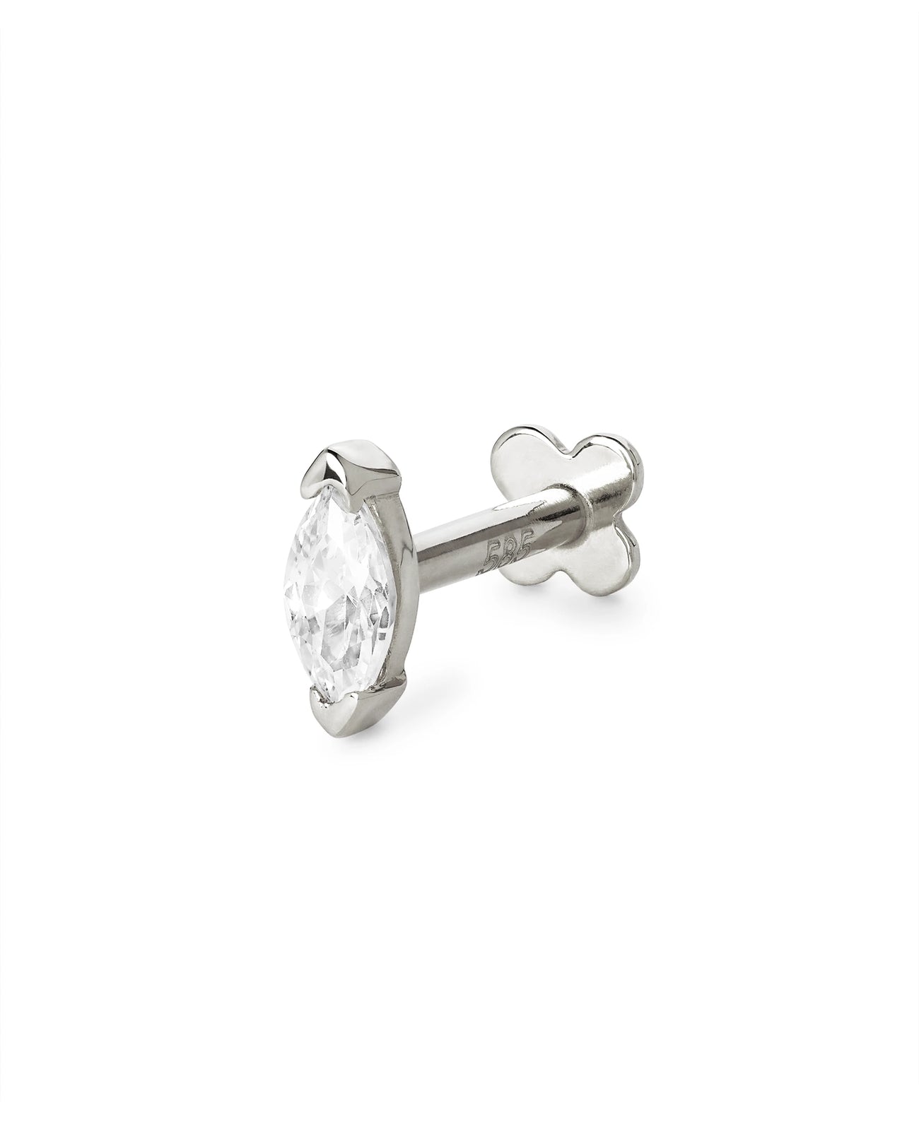 Marquise Flat Back Ohrringe aus 585 Weissgold