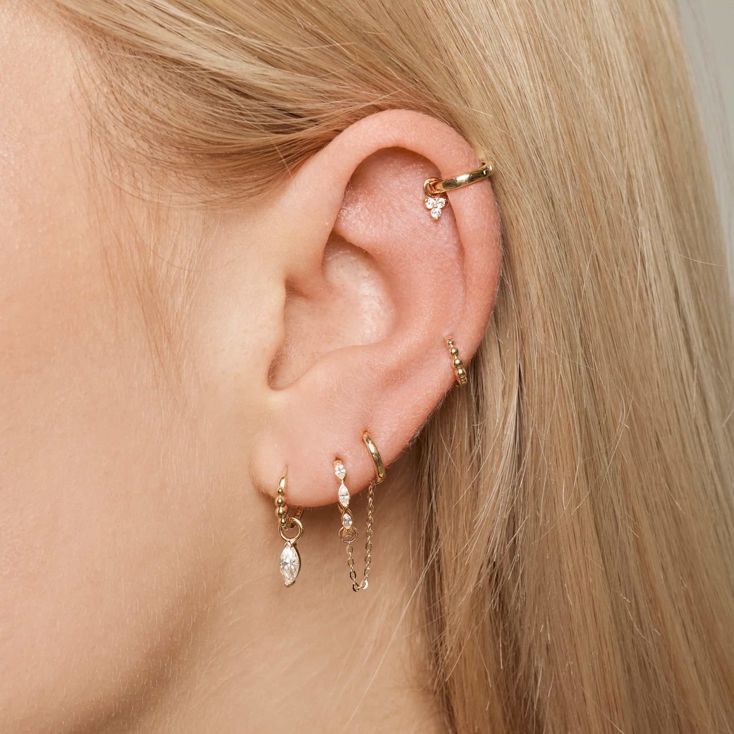 Ear with the Charms for Huggie Earrings