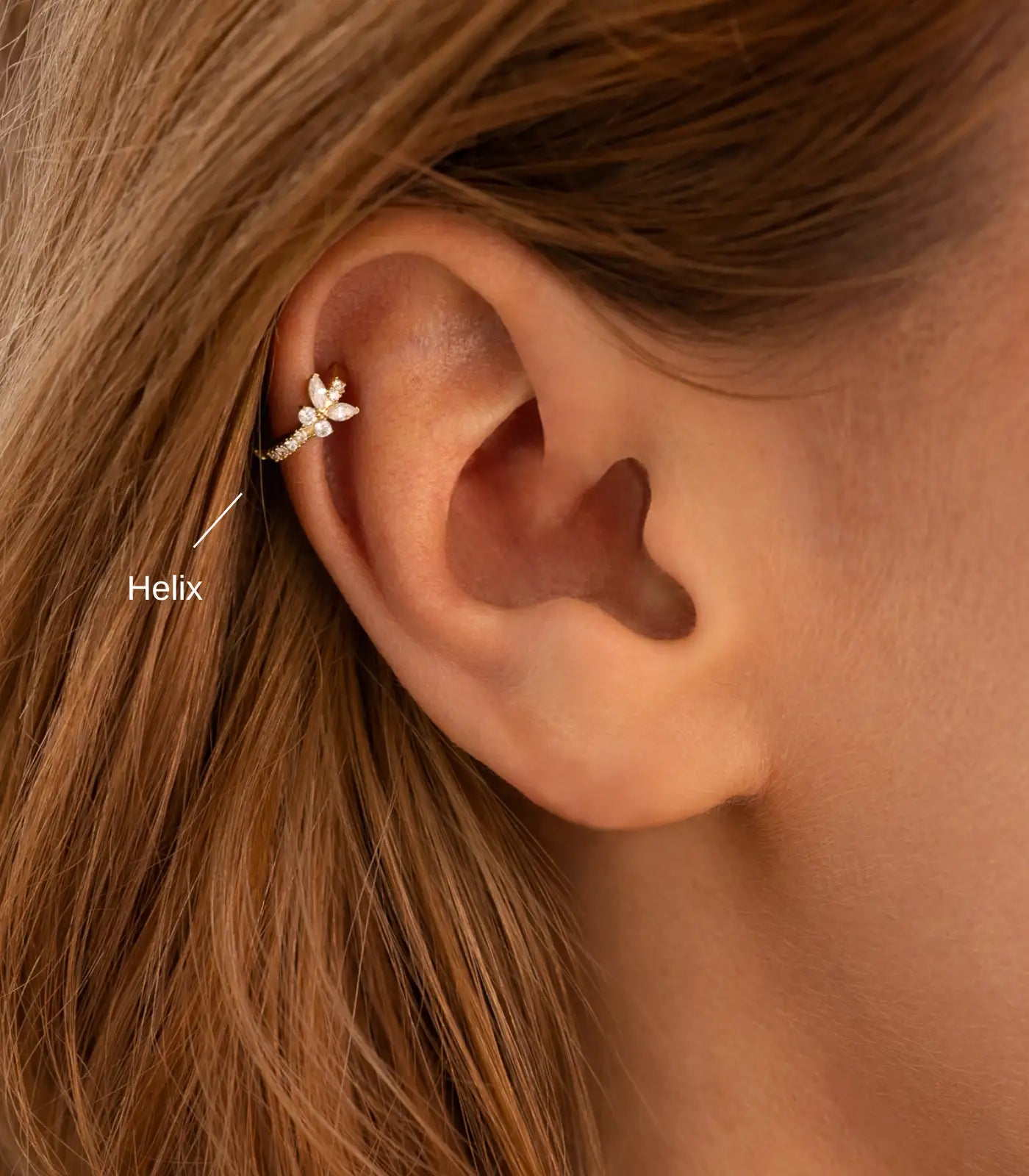 Helix Piercing Position am Ohr
