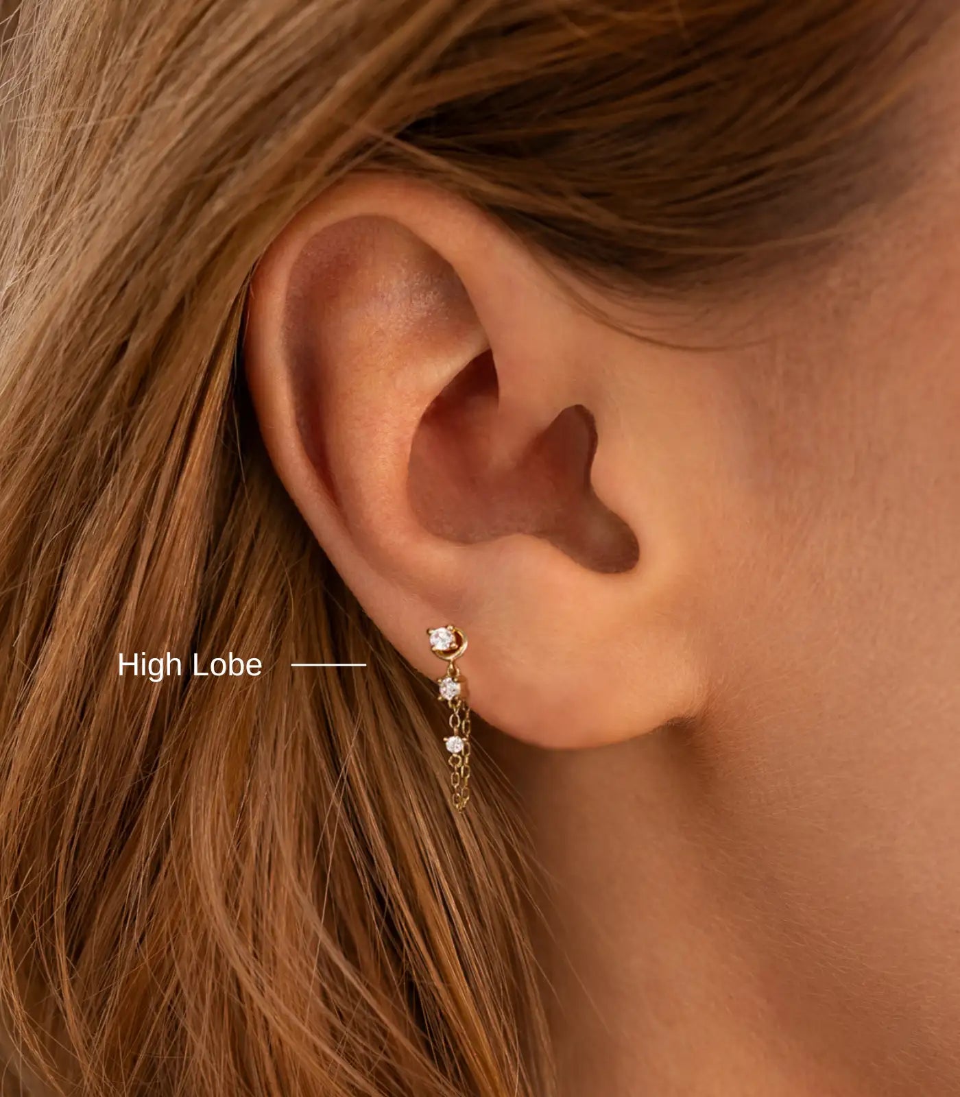 High Lobe Piercing Position am Ohr