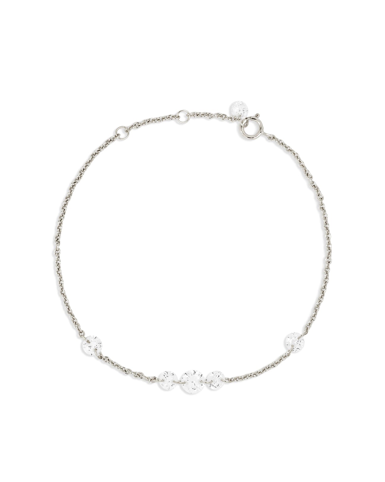 Feines Kristall Armband in Weißgold