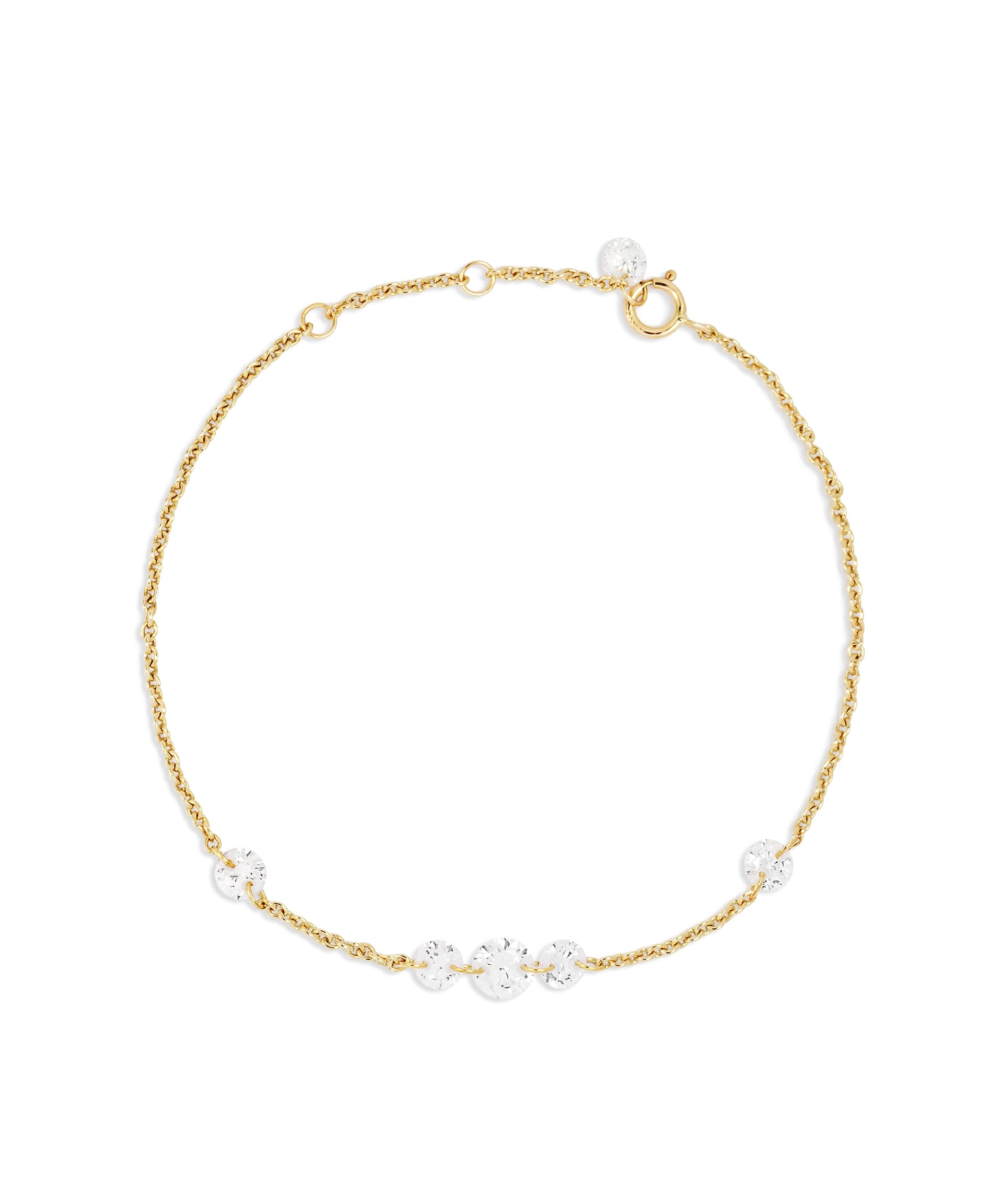 Feines Kristall Armband in Gold