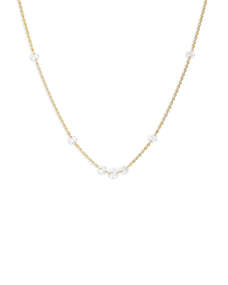 Feine Kristall Kette 585 Gold