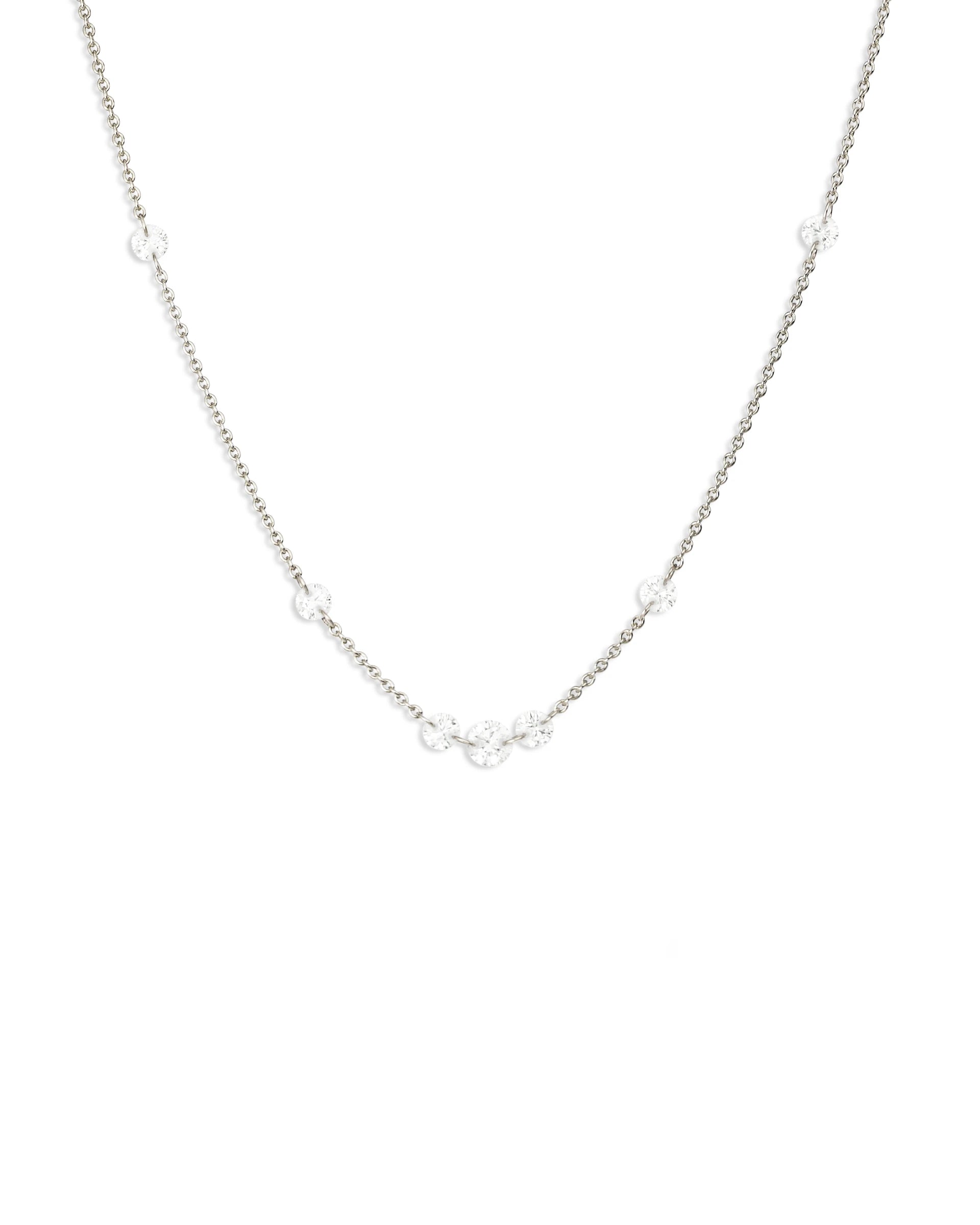 image_Feine Kristall Kette 585 Weißgold