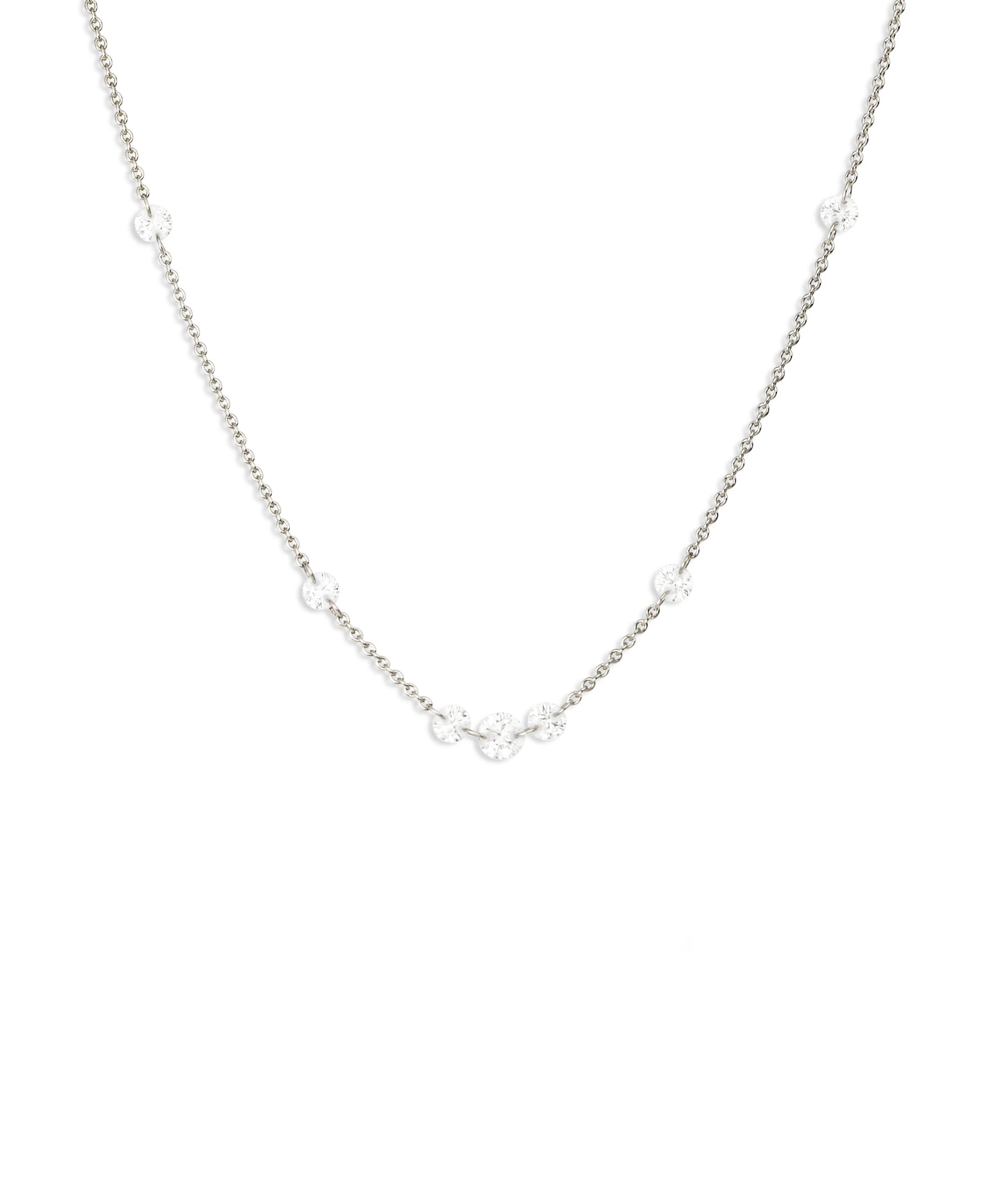 Feine Kristall Kette 585 Weißgold