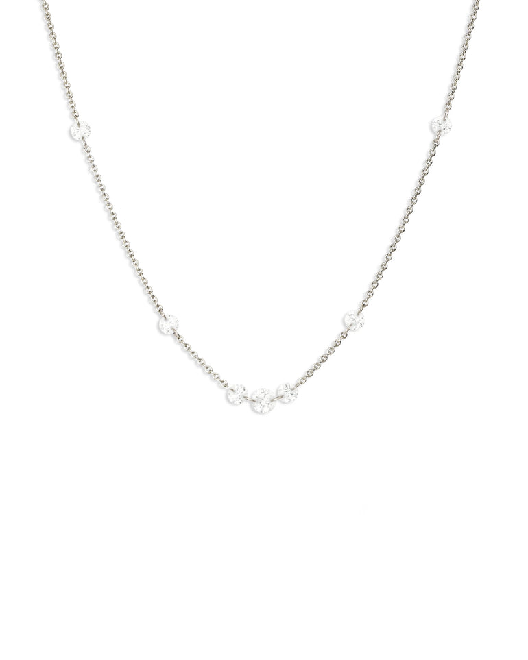 Feine Kristall Kette 585 Weißgold