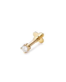 Kristall Ohrstecker 2mm in Gelbgold