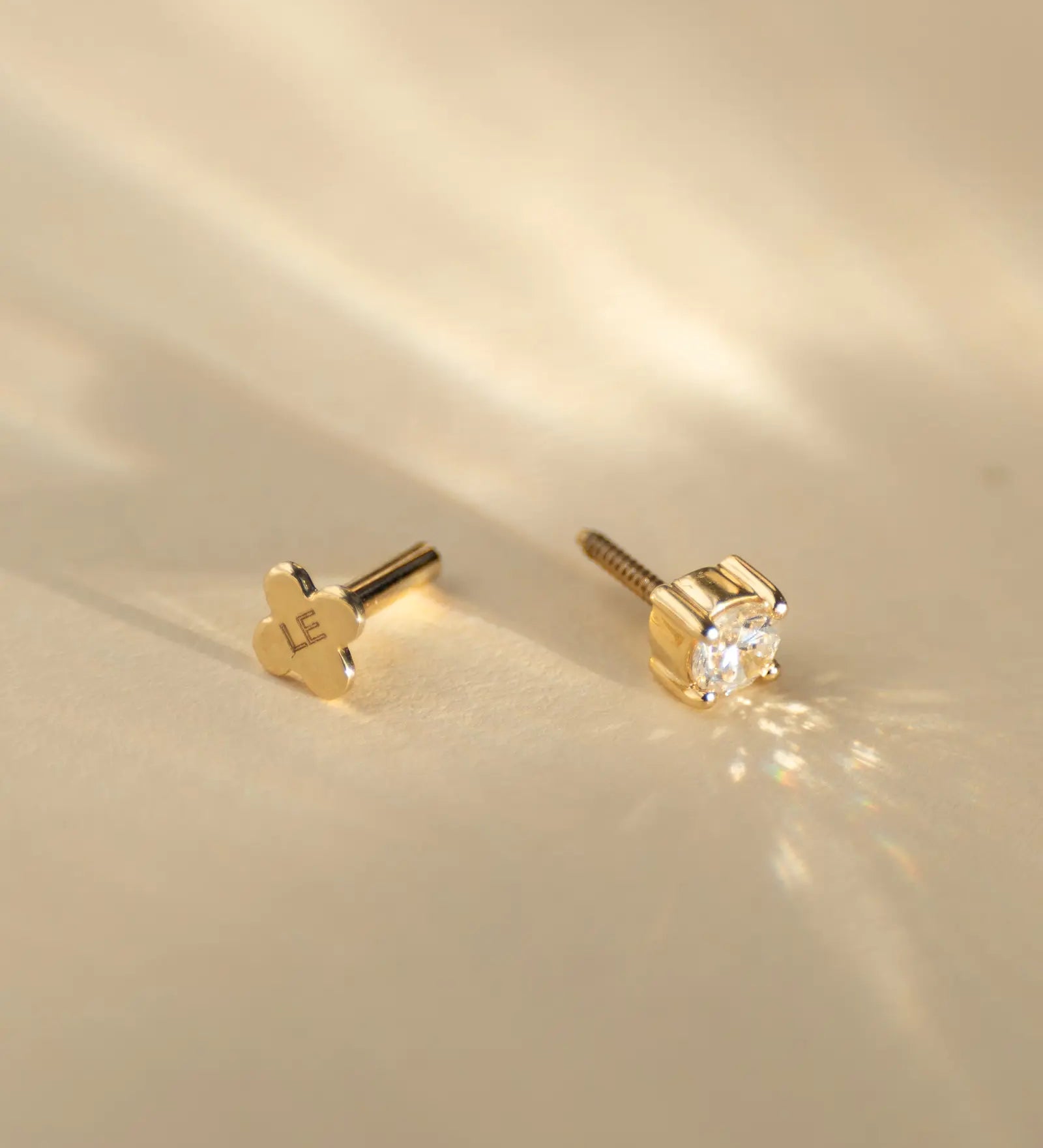 Kristall Ohrstecker in 3mm mit Drehverschluss
