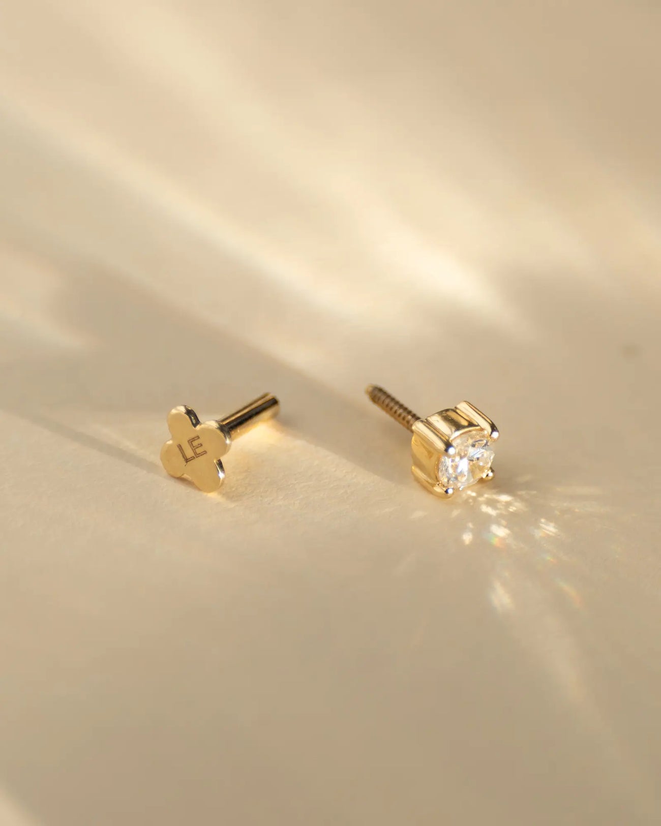 Kristall Ohrstecker in 3mm mit Drehverschluss