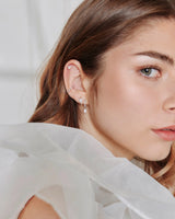 Lotus Ohrstecker getragen am Model