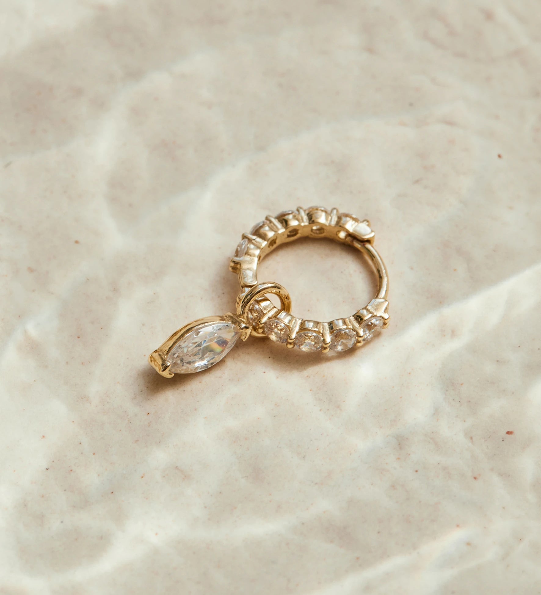 Marquise earring Charm hanging on the Lania Creole
