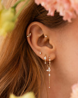 Mondstein Clicker Gold am Ohr