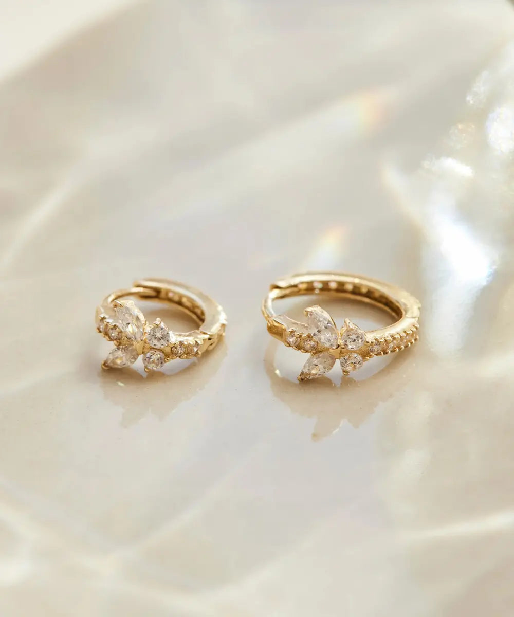 Schmetterling Ohrringe Gold in 6mm und 8mm