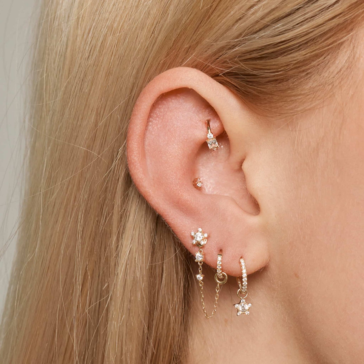Ear with the Charms for Huggie Earrings