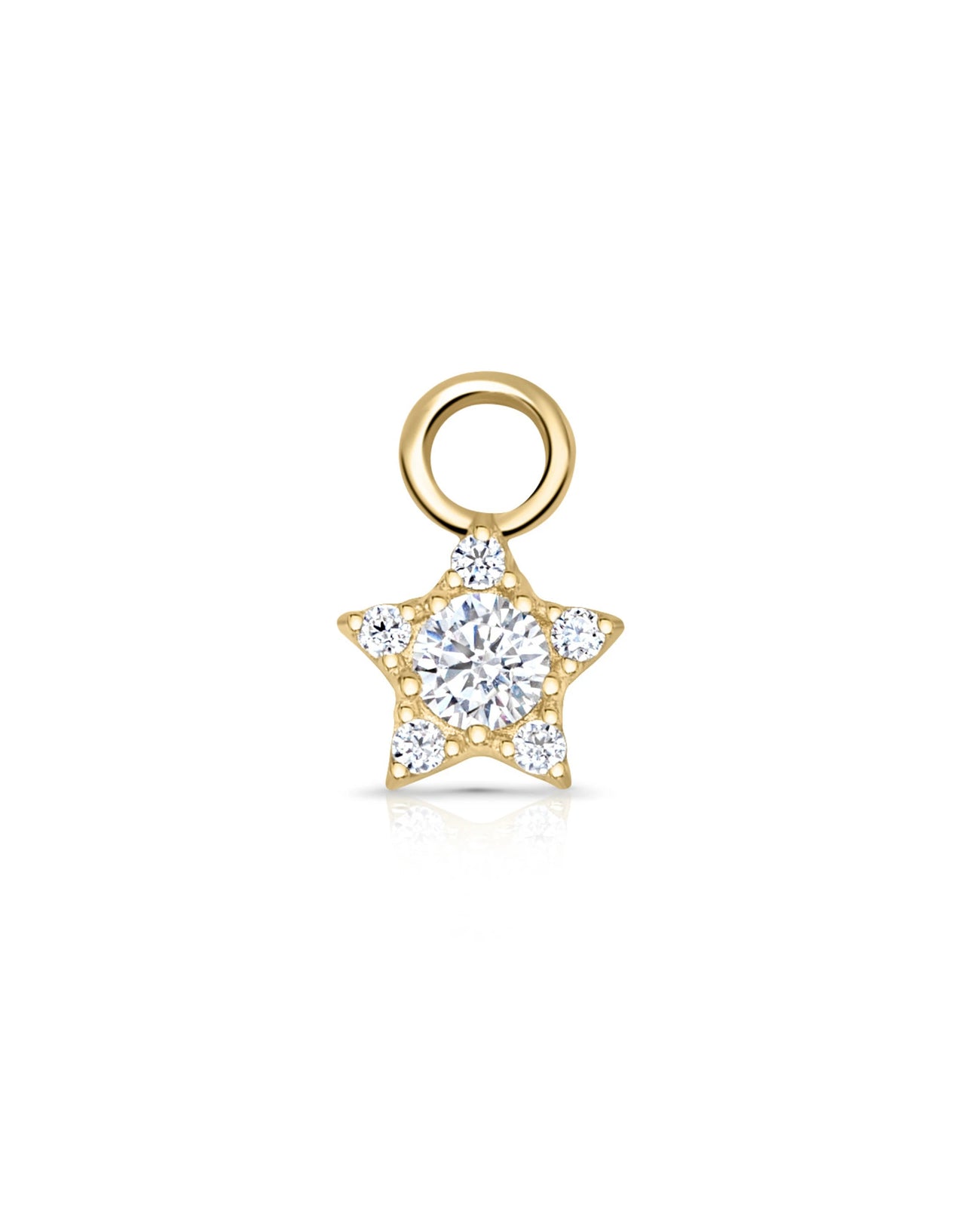Produktfoto Stern Ohrring Charm Gold mit weißen Hintergrund