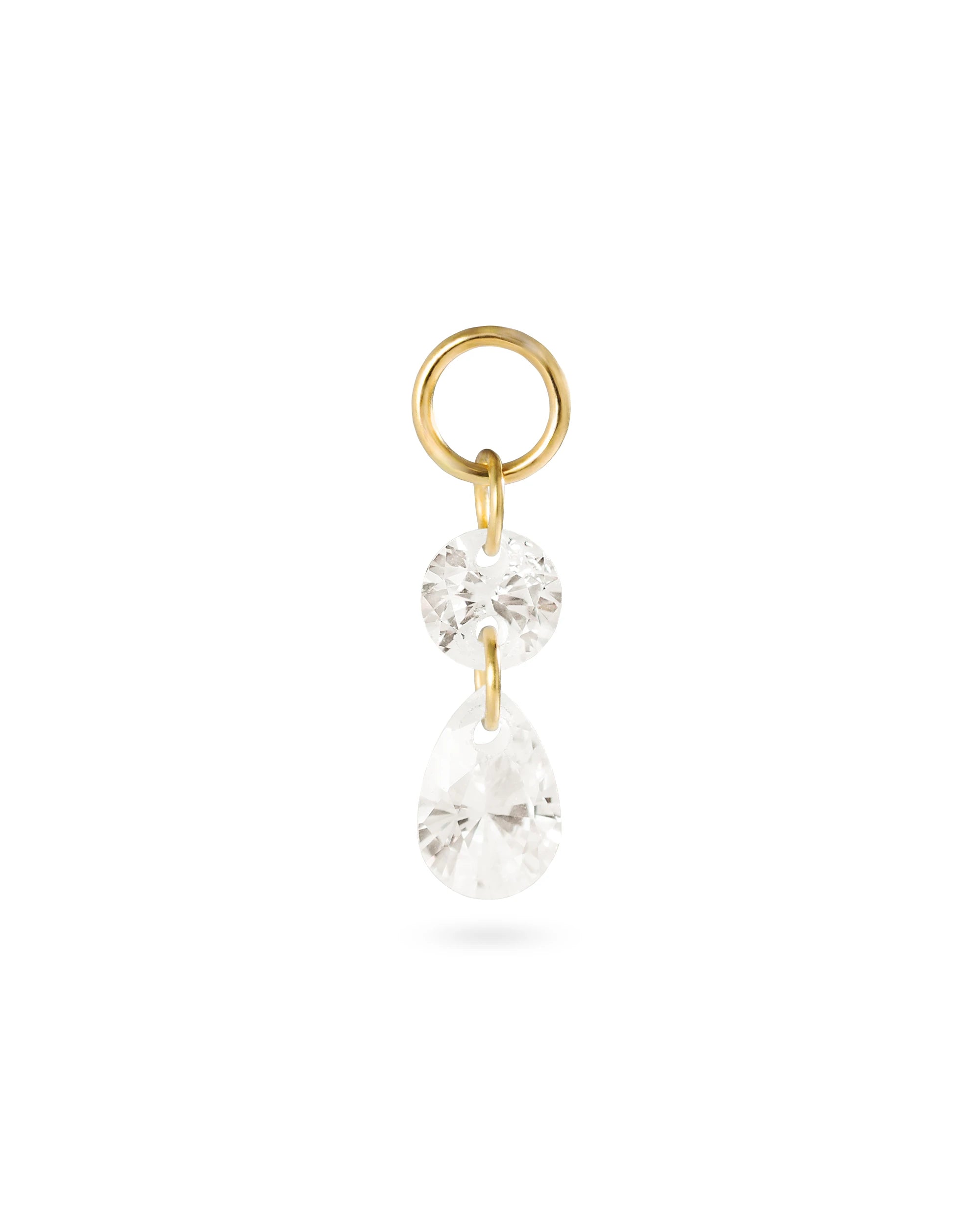 image_Tropfen Kristall Anhänger aus 585 Gold