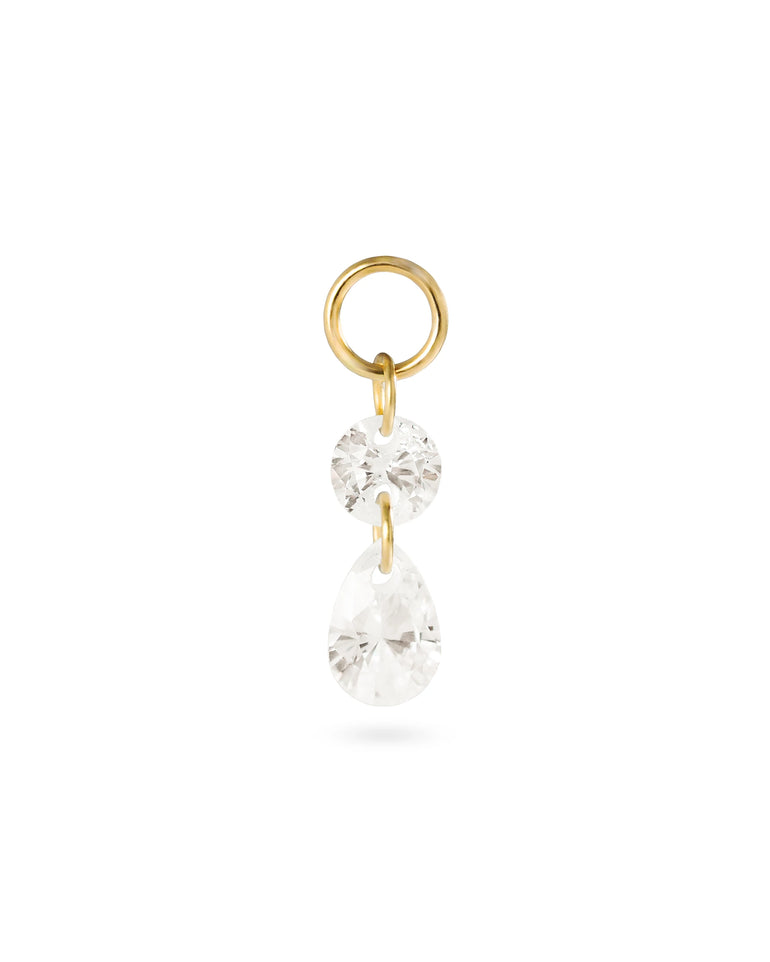 Tropfen Kristall Anhänger aus 585 Gold