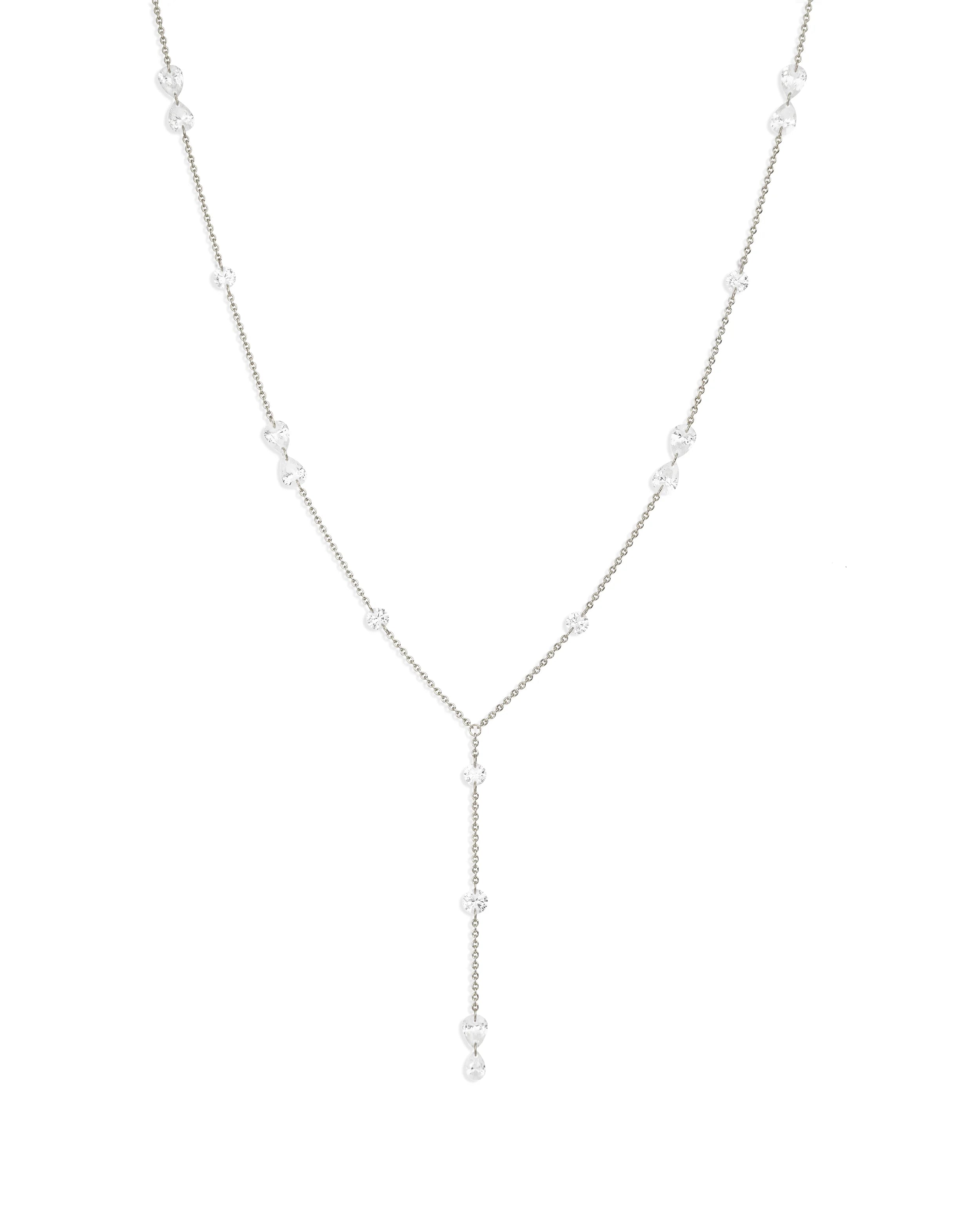 image_Feine Kette mit Kristallen aus 585 Weißgold