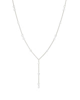 Feine Kette mit Kristallen aus 585 Weißgold