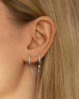 Weißgold Kristall Ketten Anhänger am Ohr